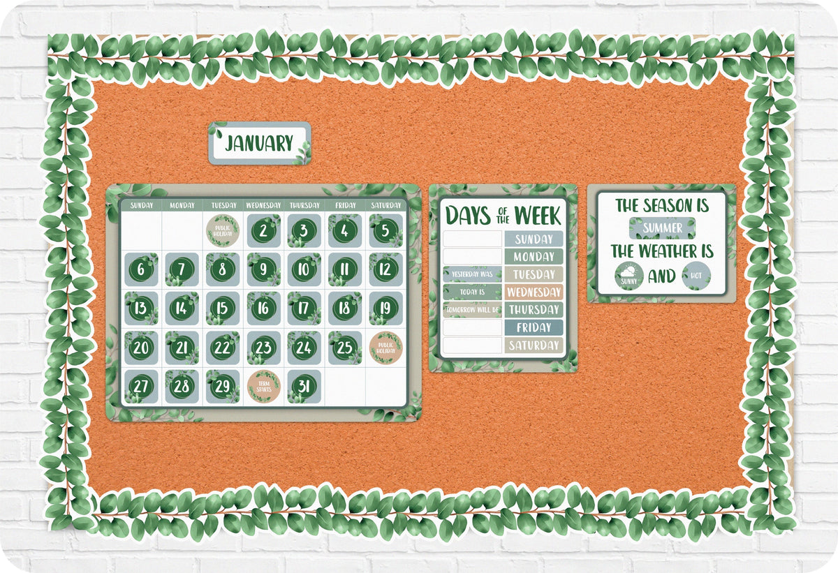 Learning Can Be Fun Eucalyptus Essentials Die-Cut Classroom Border Pack of 12
