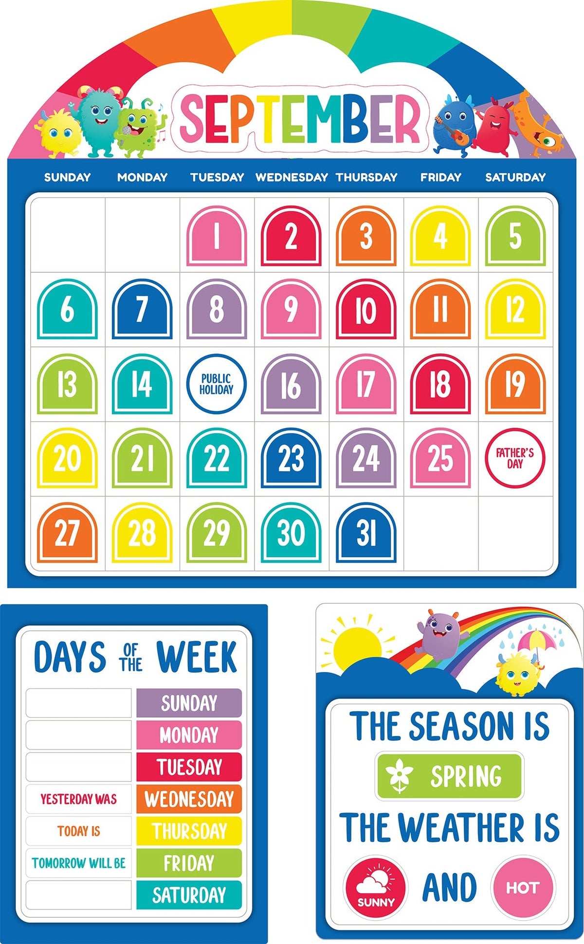 Learning Can Be Fun Giggle and Grow Calendar Bulletin Board Set