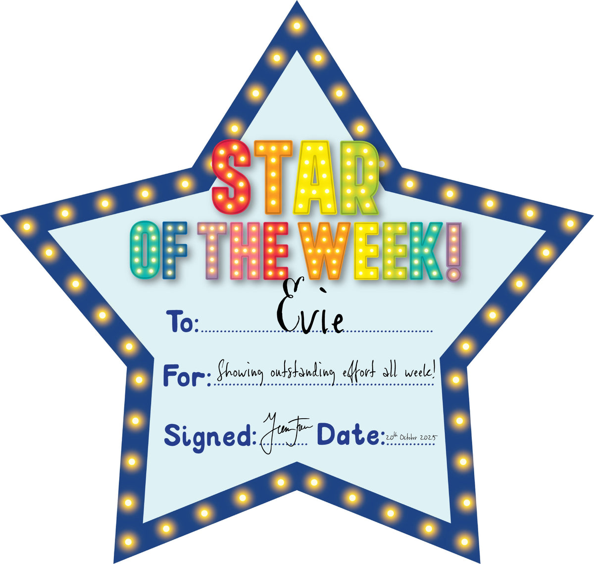 Learning Can Be Fun Giggle & Grow Star of the Week Certificates Pack of 30