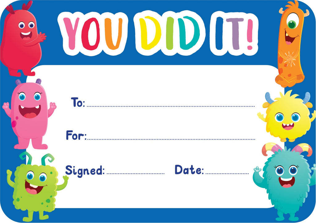 Learning Can Be Fun Giggle & Grow You Did It Certificates Pack of 30