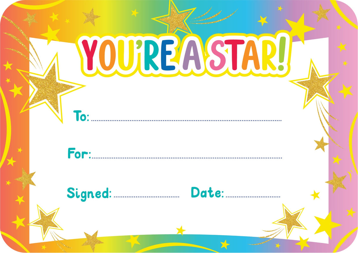 Learning Can Be Fun Giggle & Grow You're a Star Certificates Pack of 30