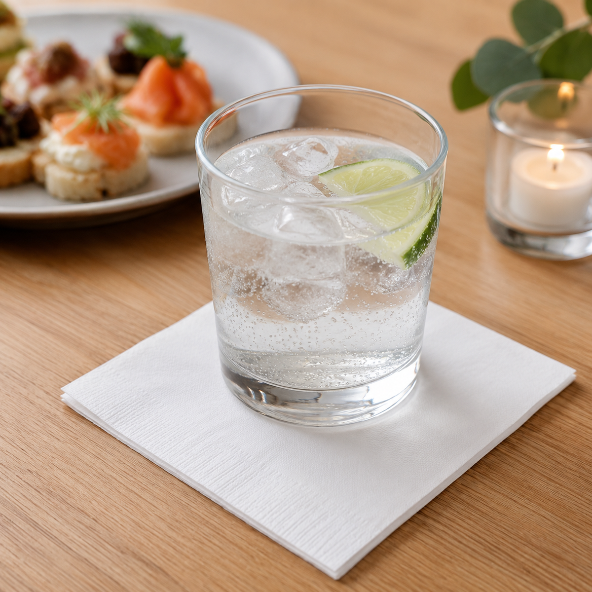 Earth Eco Cocktail Napkins 2 Ply 240 x 240mm White Pack of 40 Carton of 24 Packs
