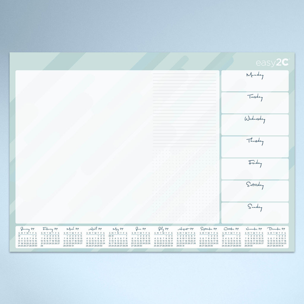Easy2C 600x420mm Desk Pad Week To View With 2027 Calendar