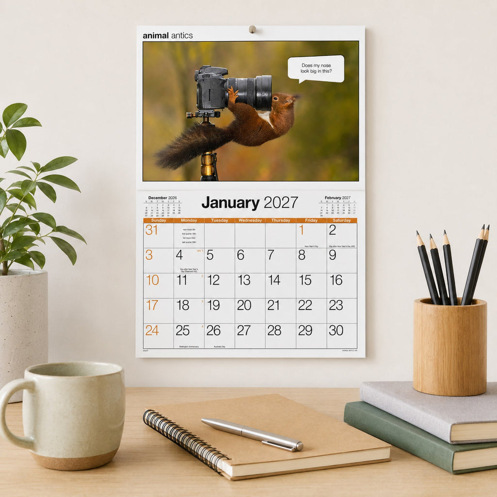 Easy2C Calendar 2027 Stitched Animal Antics A4