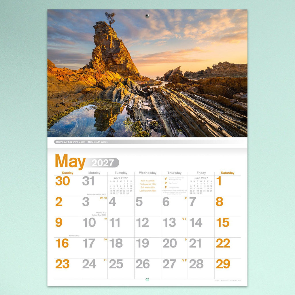 Easy2C A4 Stitched Calendar 2027 Reflections Of Australia