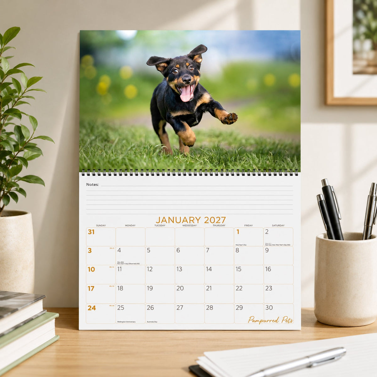 Easy2C Calendar 2027 Wiro Pampurred Pets 337 x 240mm