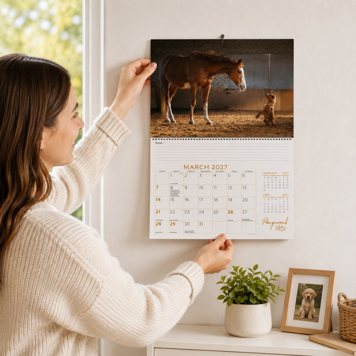 Easy2C Calendar 2027 Wiro Pampurred Pets 337 x 240mm