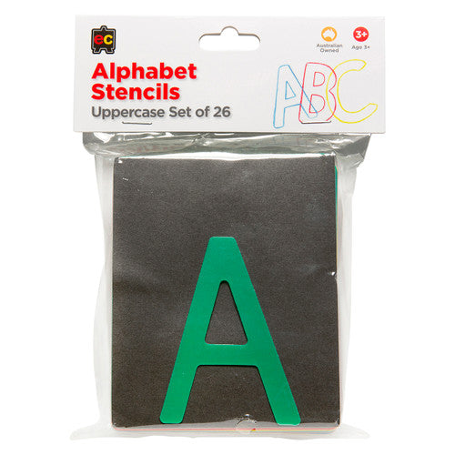 Educational Colours Alphabet Upper Case Stencil Set of 26
