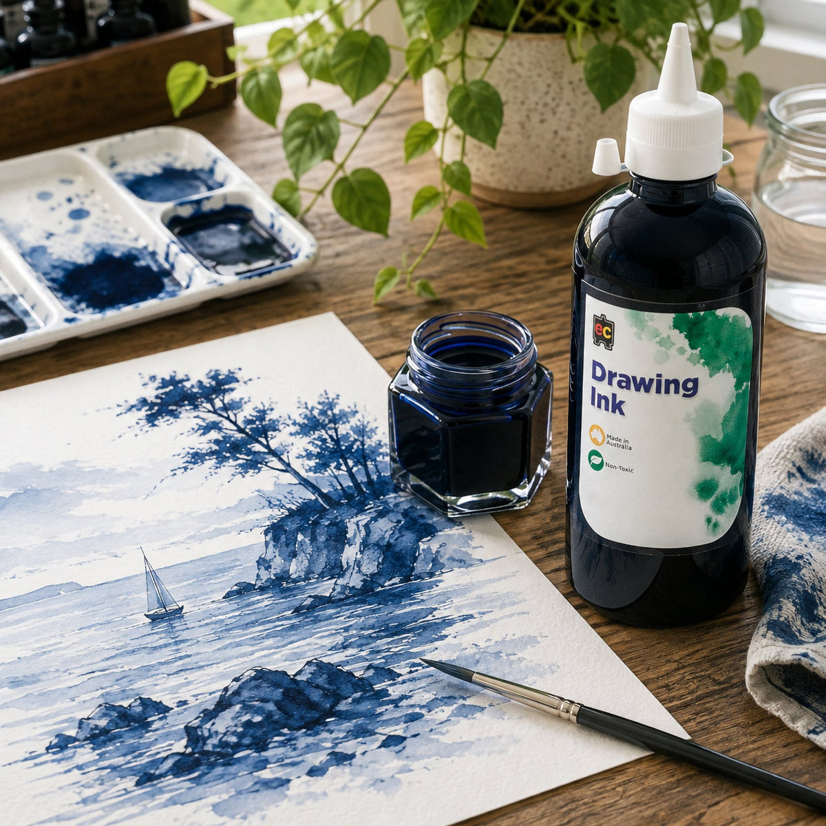 Educational Colours Drawing Ink 500ml Prussian Blue