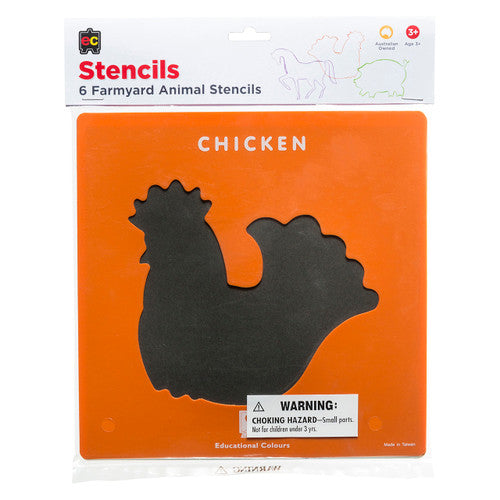 Educational Colours Farmyard Animals Stencils Set of 6