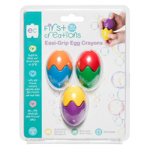 Educational Colours First Creations Easi-Grip Egg Crayons Set of 3
