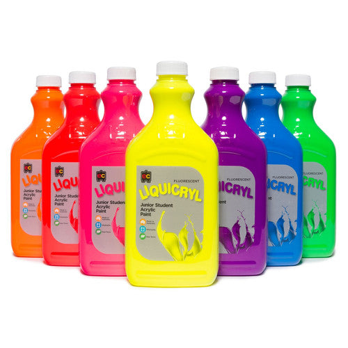Educational Colours Fluorescent Liquicryl Junior Student Acrylic Paint 2L Pink