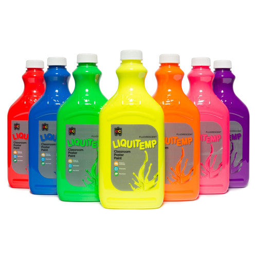 Educational Colours Fluorescent Liquitemp Classroom Poster Paint 2L Yellow