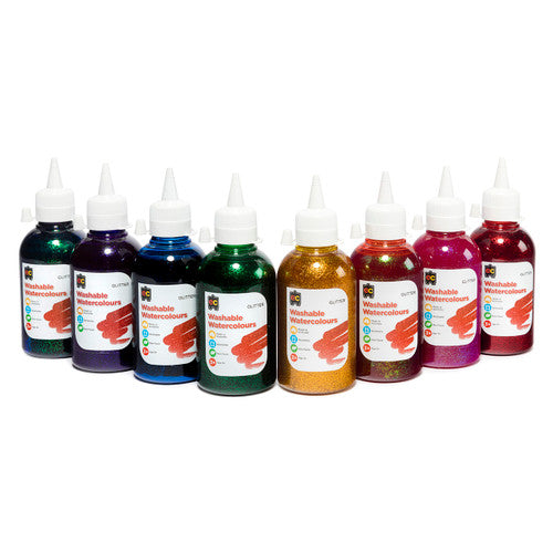 Educational Colours Glitter Washable Watercolour 250ml Orange