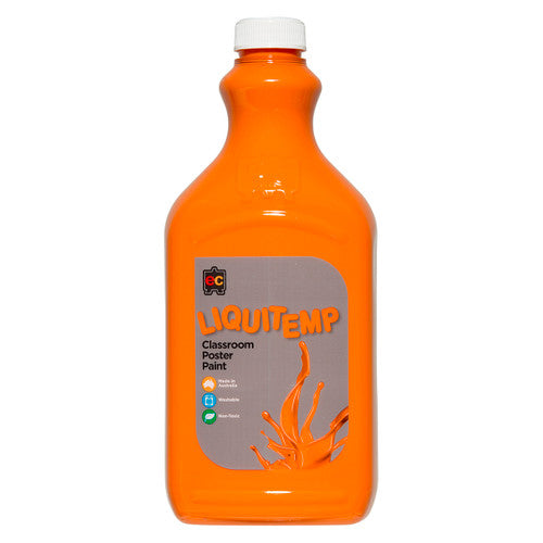 Educational Colours Liquitemp Classroom Poster Paint 2L Orange