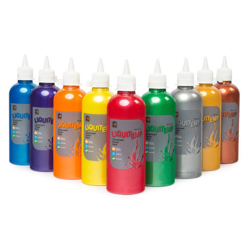 Educational Colours Metallic Liquitemp Poster Paint 500ml Silver