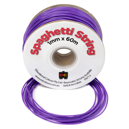 Educational Colours Spaghetti String 60m Fluoro Purple