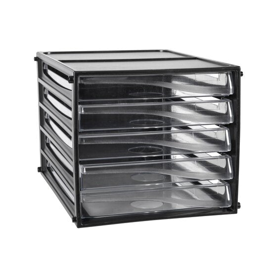 Esselte 49775 Desktop Filing Drawers A4 5 Drawers Black Frame