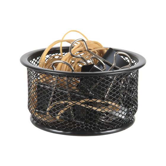 Esselte Paper Clip Holder Metal Mesh Black