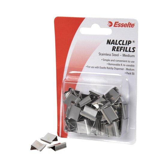 Esselte Nalclip Refills Medium Steel Pack of 50