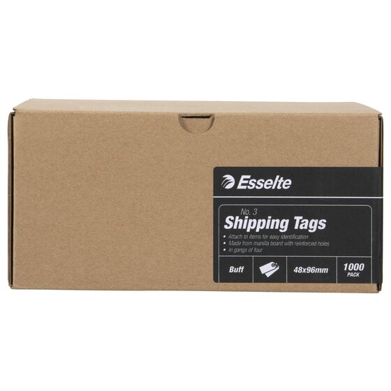 Esselte Shipping Tags No 3 48x96mm Buff Box 1000
