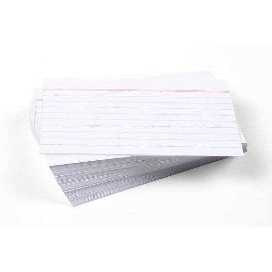 Esselte System Cards Ruled 127x76mm White Pack 100
