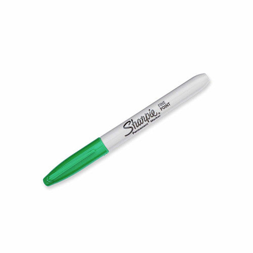 Sharpie Permanent Marker Fine Point Green Box of 12