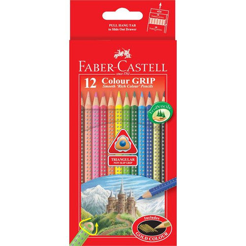 Faber Castell Colour Grip Pencils 12 Assorted Colours