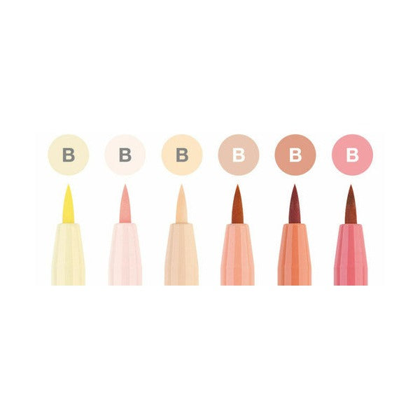 Faber Castell Pitt Artist Pen B Wallet of 6 Light Skin Tones