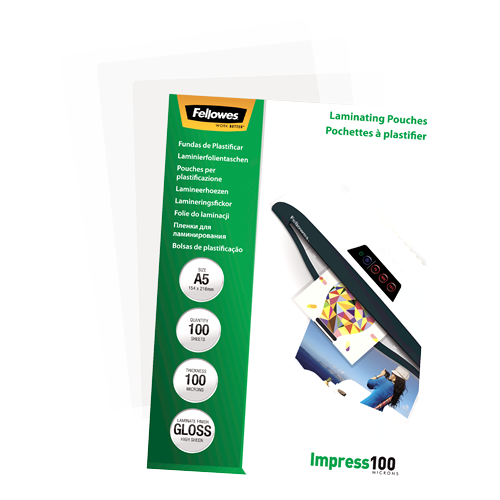 Fellowes Laminating Pouches A5 100mic Gloss Pack 100