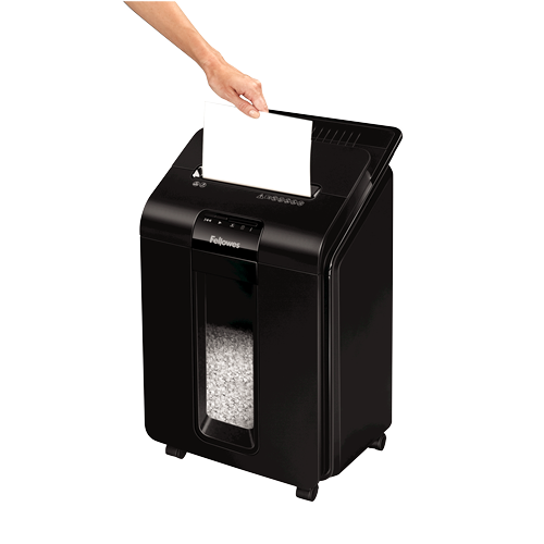 Fellowes AutoMax 100M Mini-Cut Auto-Feed Shredder 100 Sheet Tray DIN P-4
