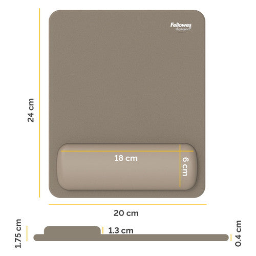 Fellowes Breyta Mouse Pad Wrist Rest Sand 200 x 240mm