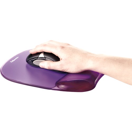 Fellowes Crystals Gel Mouse Pad Wrist Rest Purple