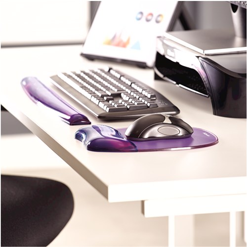 Fellowes Crystals Gel Mouse Pad Wrist Rest Purple