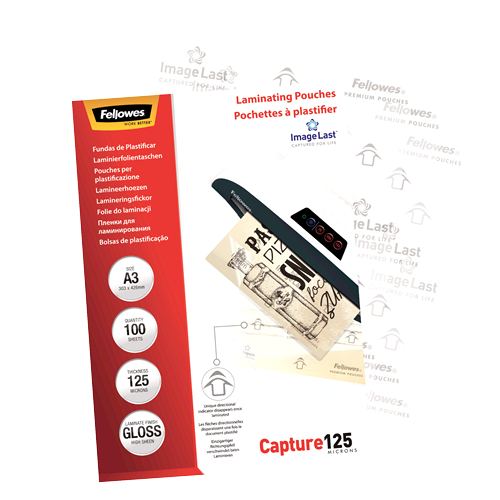 Fellowes ImageLast Laminating Pouches A3 125mic Gloss Pack 100