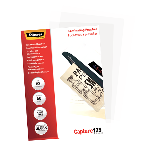 Fellowes Laminating Pouches A2 125mic Gloss Pack 50