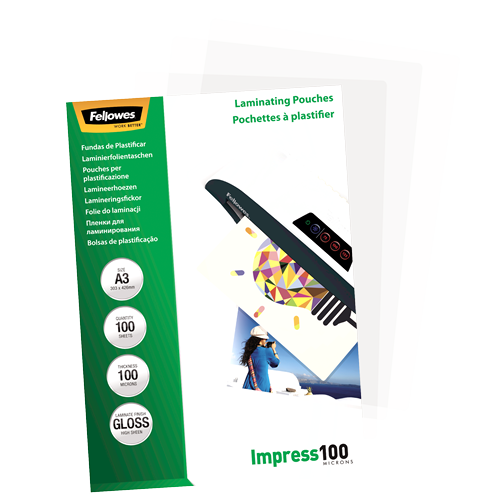 Fellowes Laminating Pouches A3 100mic Gloss Pack 100