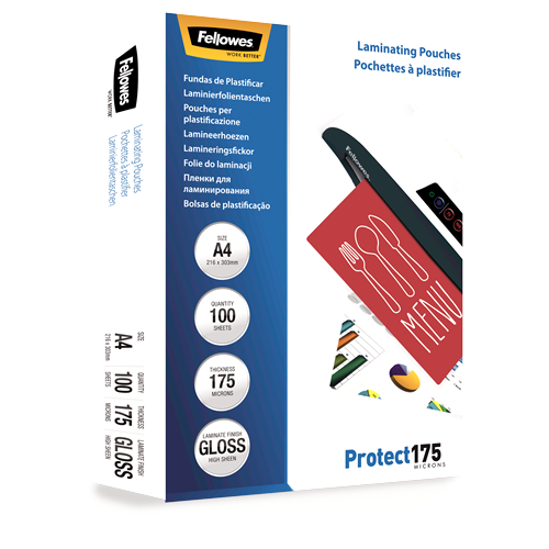 Fellowes Laminating Pouches A4 175mic Gloss Pack 100