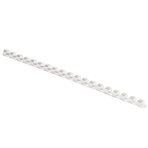 Fellowes Plastic Binding Combs 21 Ring 8mm Round White Pack 100