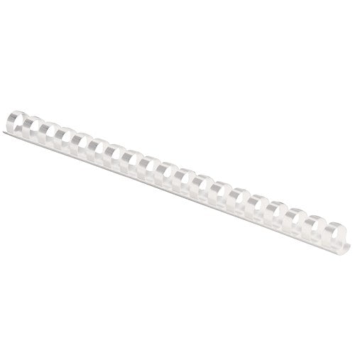 Fellowes Plastic Binding Combs 21 Ring 16mm Round White Pack 100