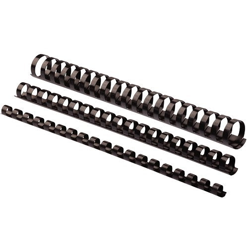 Fellowes Plastic Binding Combs 21 Ring 38mm Oval Black Pack 50