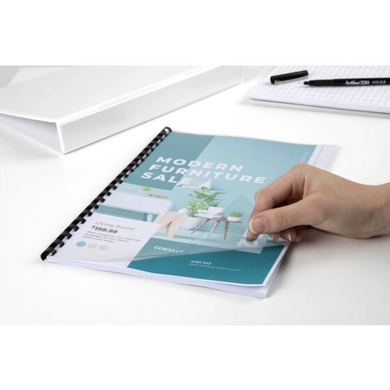 GBC Binding Cover A4 Clear 200 Micron Pack of 200
