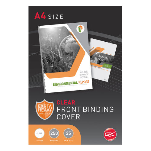 GBC Binding Cover A4 Clear 250 Micron Pack of 25