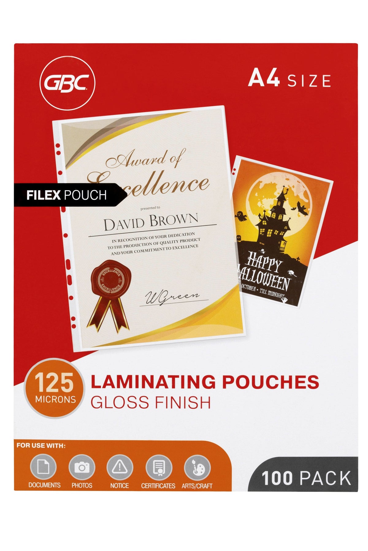 GBC Laminating Pouches A4 125 Micron Pack 100 Filex