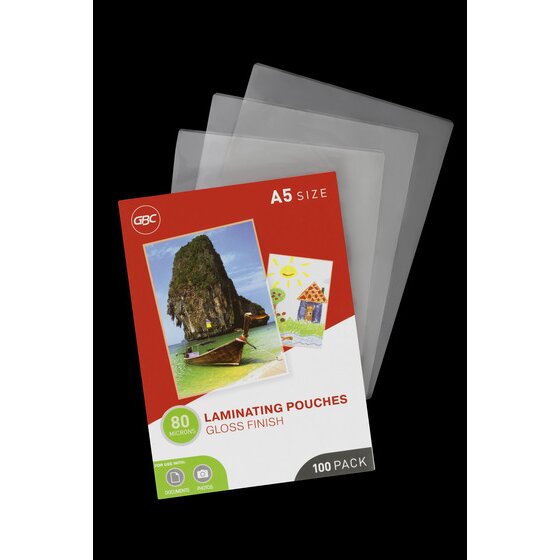 GBC Laminating Pouches A5 80 Micron Pack 100