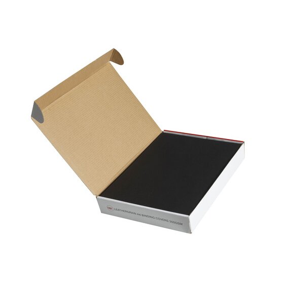 GBC Binding Cover A4 Leathergrain Black Pack of 100