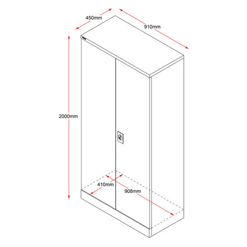 Rapidline Go Swing Door Steel Cupboard 910 x 450 x 2000mm Graphite Ripple