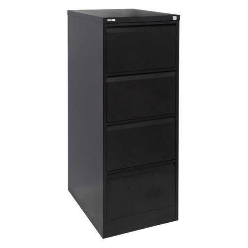 Rapidline Go Vertical Filing Cabinet 4 Drawer 460 x 620 x 1321mm Black Ripple