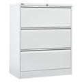 Rapidline Go Heavy Duty Lateral Filing Cabinet Three Drawer White Satin