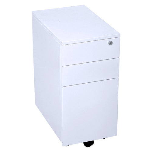 Rapidline Go Slimline Steel Mobile Pedestal 3 Drawer White China